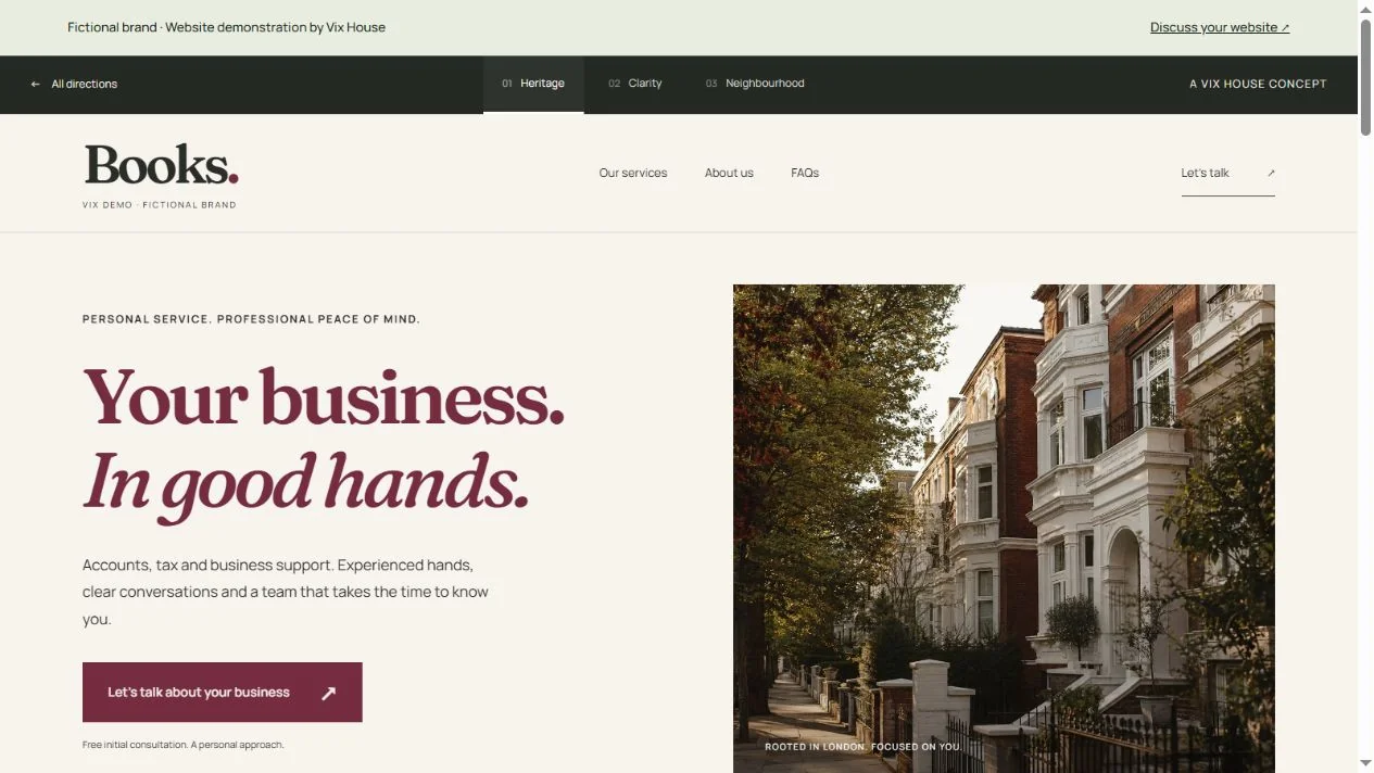 Heritage website preview