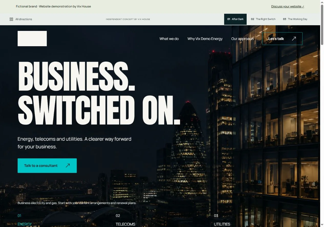 Preview of After Dark website direction