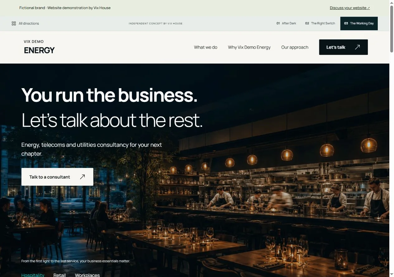 Preview of The Working Day website direction